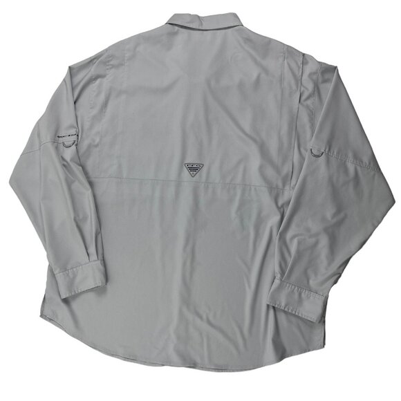 Columbia Men's PFG Button Front Ventilated Gray Long Sleeve Shirt Size XXL - Picture 2 of 16